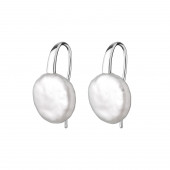 Cercei perle naturale albe de argint cu tortita DiAmanti SK20206E-W-G
